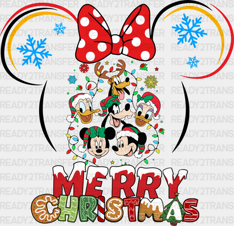 Merry Christmas Disney - Iron On Dtf Transfer Adult Unisex S & M (10’’) / Minnie Dark Color