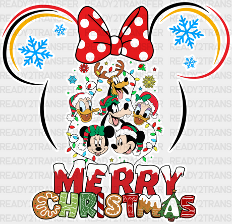 Merry Christmas Disney - Iron On Dtf Transfer Adult Unisex S & M (10’’) / Minnie Light Color