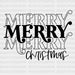 MERRY MERRY CHRISTMAS DTF Transfer ready2transfer Black