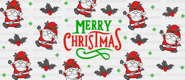 Merry Christmas Gnome Design - Christmas Cup Wrap UV Sticker Permanent UV DTF Decal