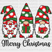 Merry Christmas Gnomes DTF Transfer ready2transfer Black