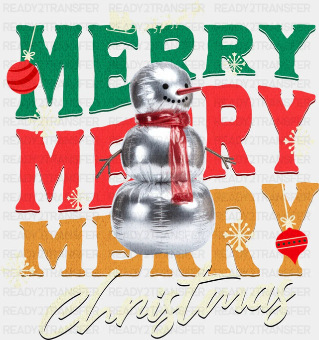Merry Christmas Green Red Yellow - Christmas DTF Transfer ready2transfer