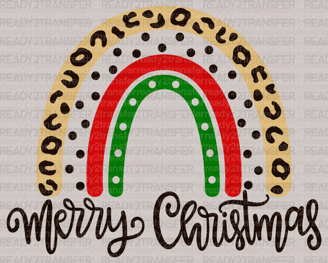 Merry Christmas Leo DTF Transfer ready2transfer Black