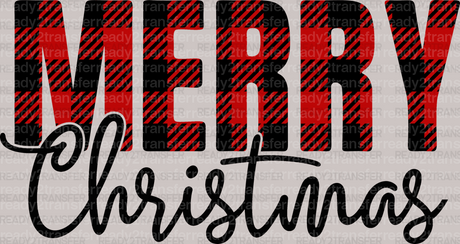 Merry Christmas Red And Black Effect DTF Transfer - ready2transfer