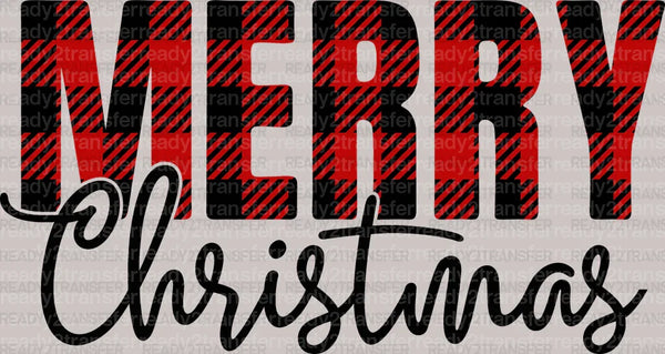 Merry Christmas Red And Black Effect DTF Transfer