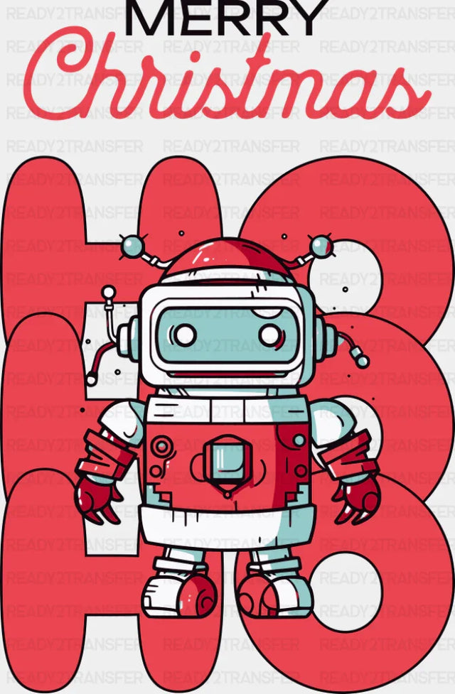 Merry Christmas Robot - Christmas DTF Transfer ready2transfer