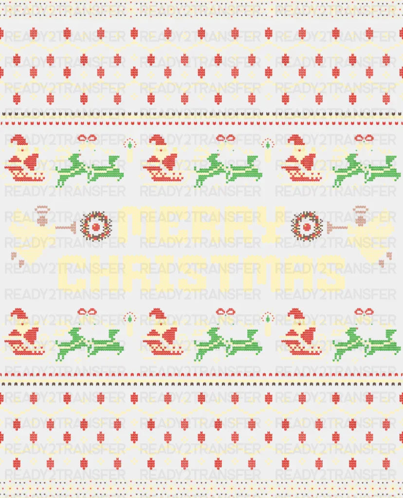 Merry Christmas Santa's Sleigh - Christmas DTF Transfer ready2transfer