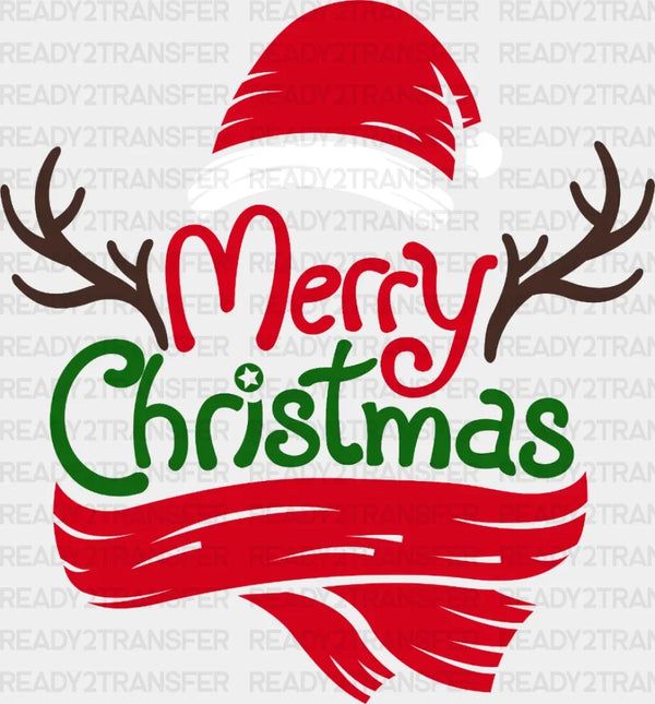 Merry Christmas Scarf DTF Transfer