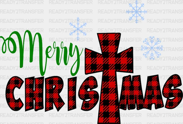 Merry Christmas Snow DTF Transfer ready2transfer Black
