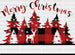 Merry Christmas Trees DTF Transfer ready2transfer Black