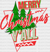 Merry Christmas Trees Yall Dtf Transfer