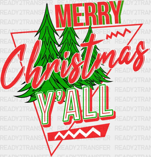 MERRY CHRISTMAS TREES YALL DTF Transfer