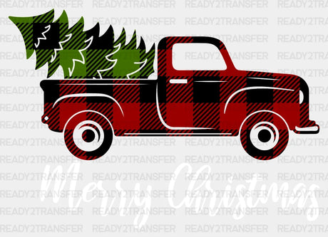 Merry Christmas Truck Dtf Transfer