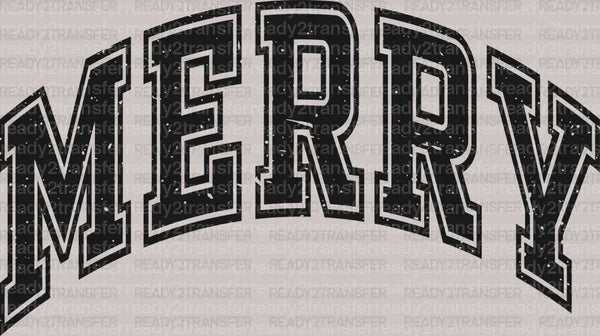 MERRY OUTLINED DTF Transfer