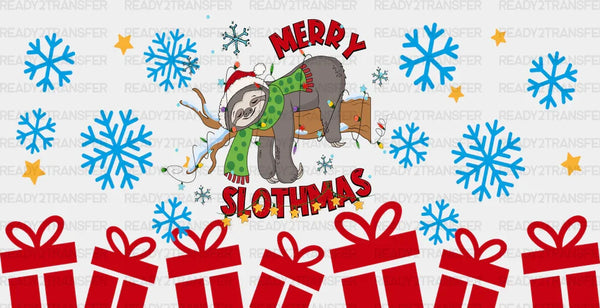Merry Slothmas - Christmas Cup Wrap UV Sticker Permanent UV DTF Decal