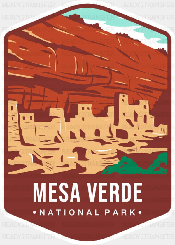 Mesa Verde National Park Colorful Design - National Parks DTF Transfer