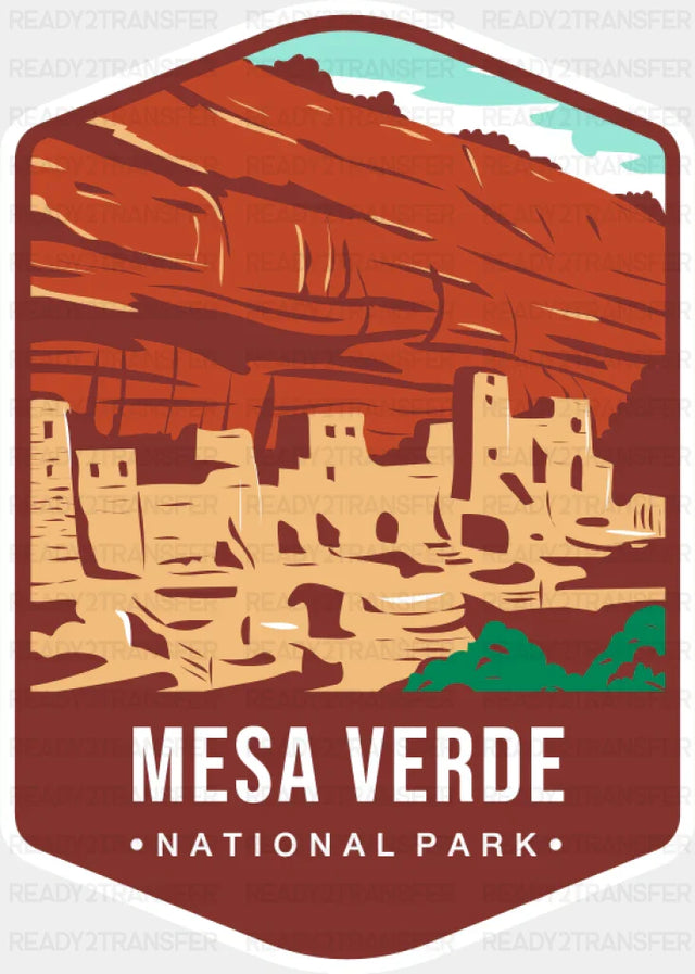 Mesa Verde National Park Colorful Design - National Parks DTF Transfer ready2transfer
