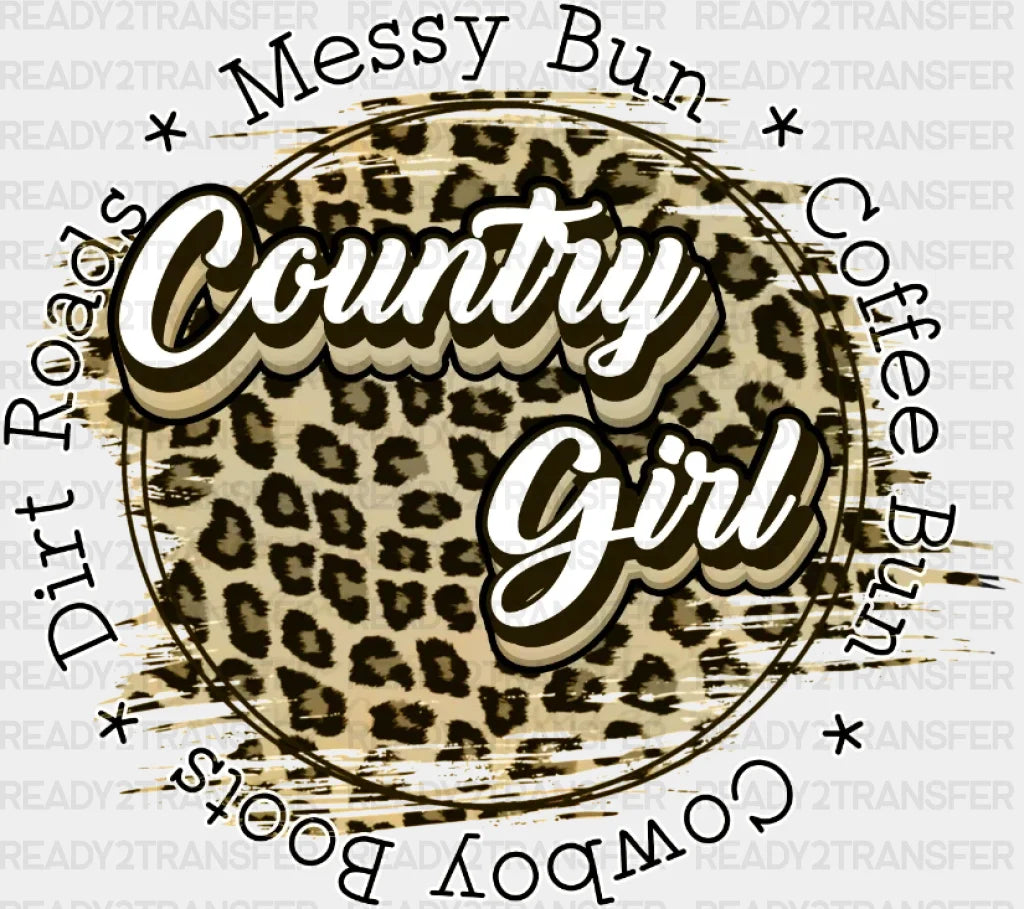 Messy Bun Country Girl Dtf Transfer