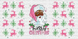 Messy Christmas Pink Design - Cup Wrap Uv Sticker Permanent Dtf Decal