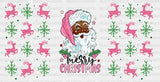 Messy Christmas Pink Design - Cup Wrap Uv Sticker Permanent Dtf Decal