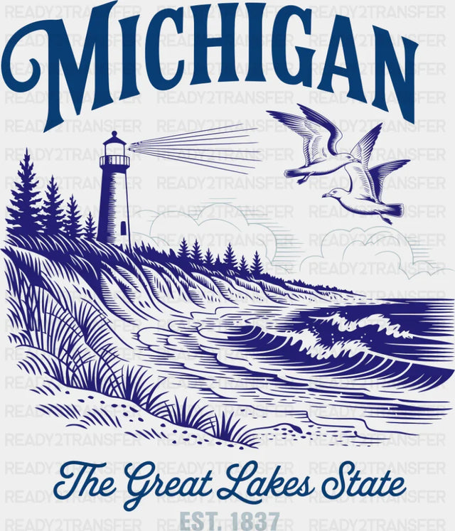 Michigan The Great Lakes State - States & Cities DTF Transfer ready2transfer