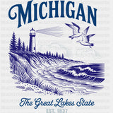 Michigan The Great Lakes State - States & Cities DTF Transfer ready2transfer