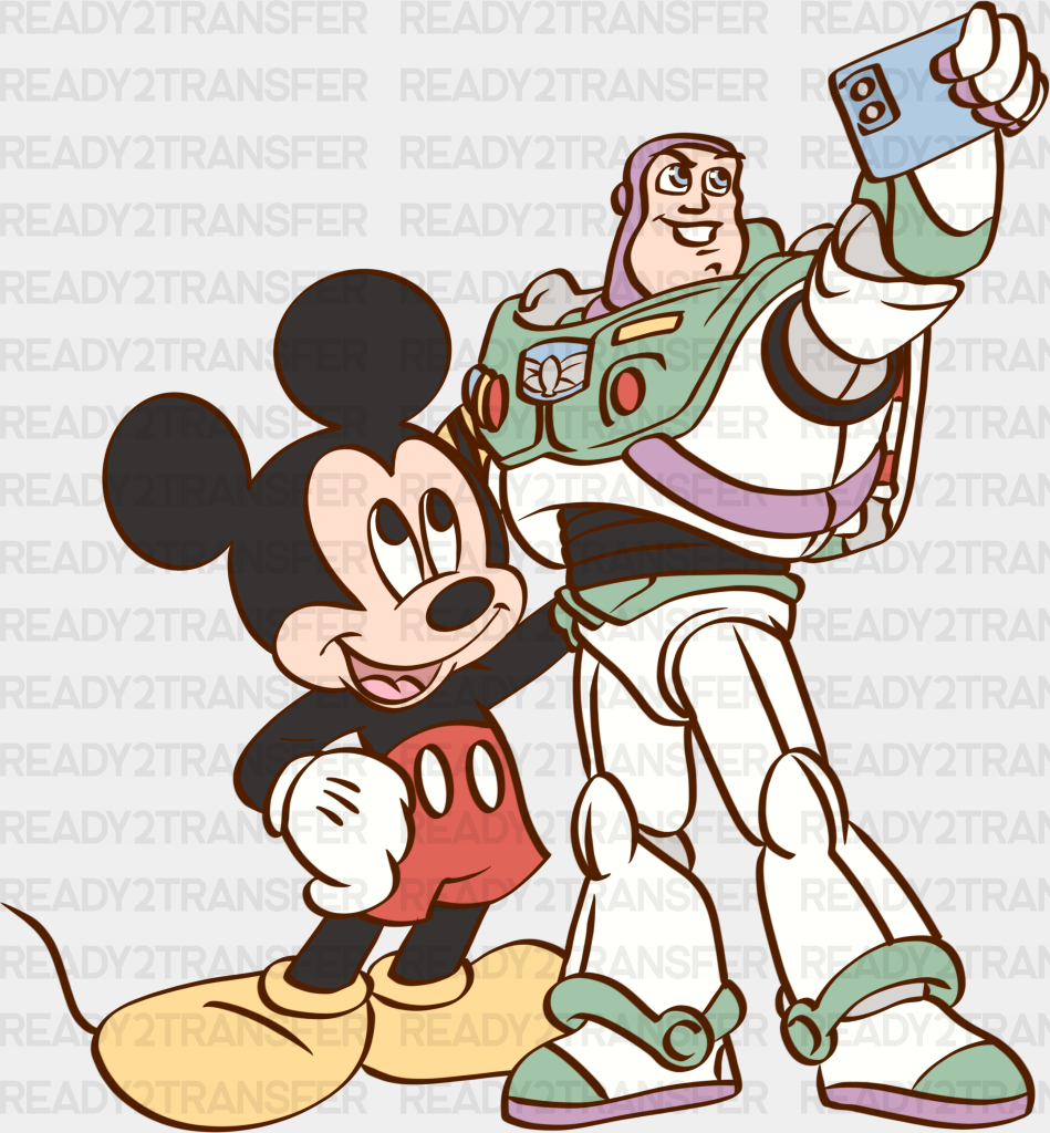 Mickey And Buzz Selfie Disney Dtf Transfer