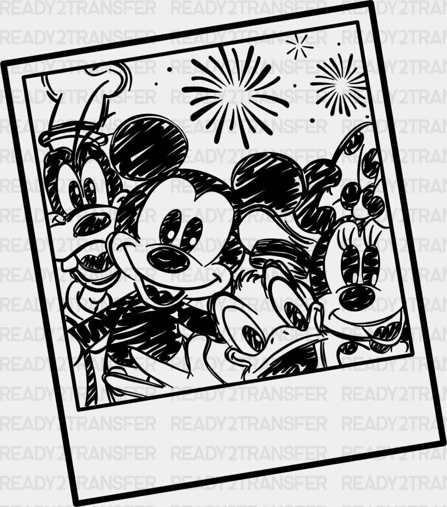 Mickey And Friends Picture Frame Disney Dtf Transfer