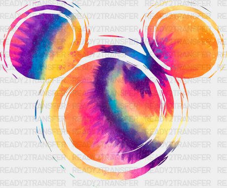 Mickey And Minnie Color Spiral Disney Dtf Transfer Adult Unisex - S & M (10’) /