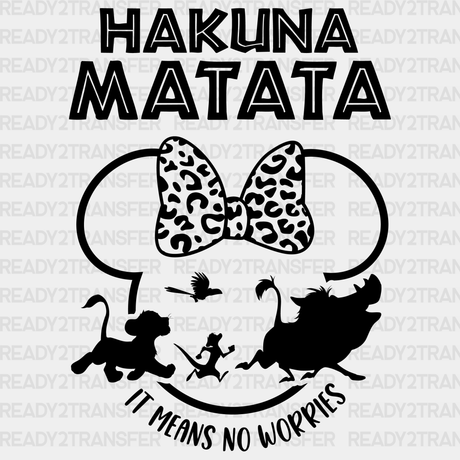 Mickey And Minnie Hakuna Matata Disney Dtf Transfer Adult Unisex - S & M (10’) /