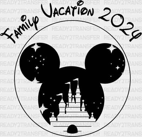 Mickey Disneyland 2024 Disney Family Vacation Design - Dtf Transfer Adult Unisex S & M (10’) / Black