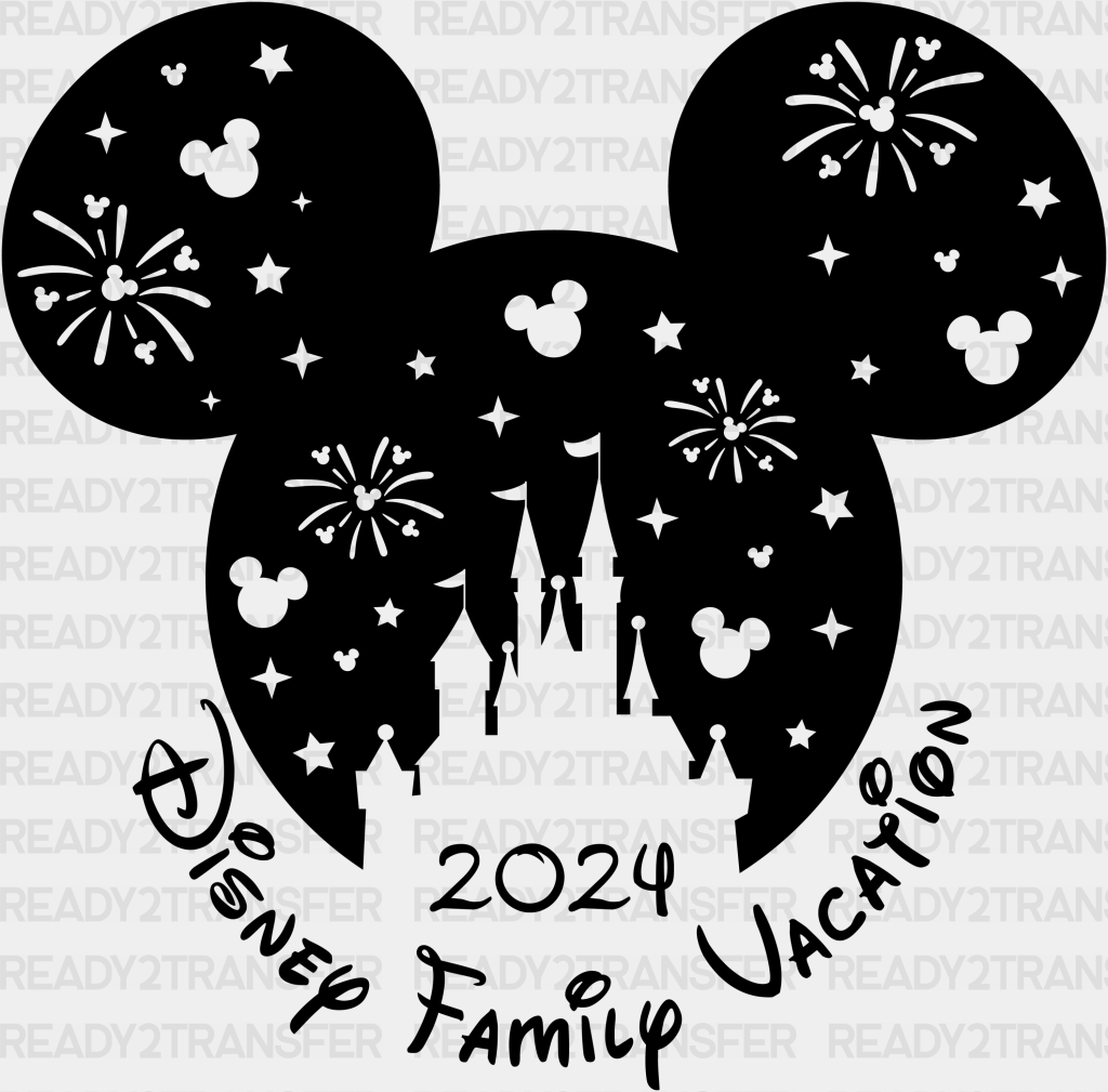 Mickey Disneyland 2024 Disney Family Vacation Design - Dtf Transfer Adult Unisex S & M (10’) / Black