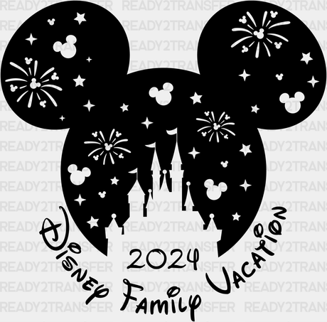 Mickey Disneyland 2024 Disney Family Vacation Design - Dtf Transfer Adult Unisex S & M (10’) / Black