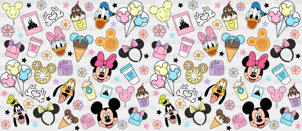 Mickey Disneyland Design - Disney Cup Wrap Uv Sticker Permanent Dtf Decal