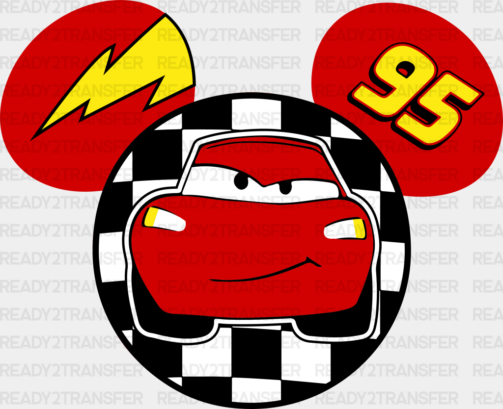 Mickey Head Cars Lightning McQueen Disney DTF Transfer – Ready2Transfer