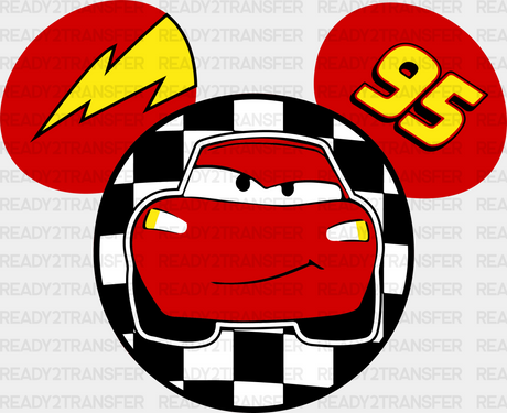 Mickey Head Cars Lightning Mcqueen Disney Dtf Transfer