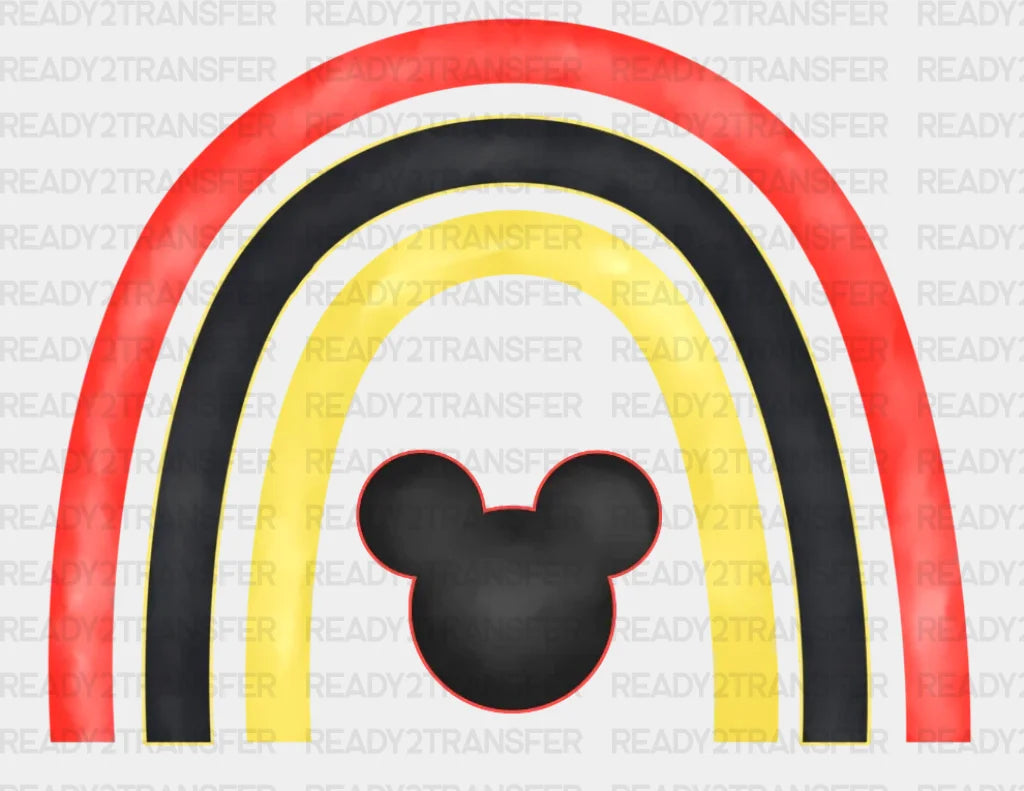 Mickey Head Disney Rainbow Dtf Heat Transfer Vacation Design Minnie