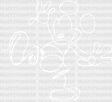 Mickey Sketch Design Disney Dtf Transfer Adult Unisex - S & M (10’) / White