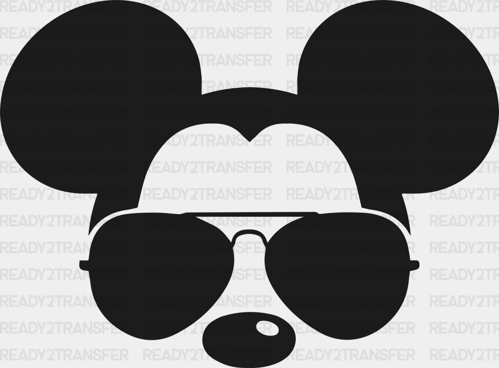 Mickey Sunglasses Disney Dtf Transfer Adult Unisex - S & M (10’) / Black