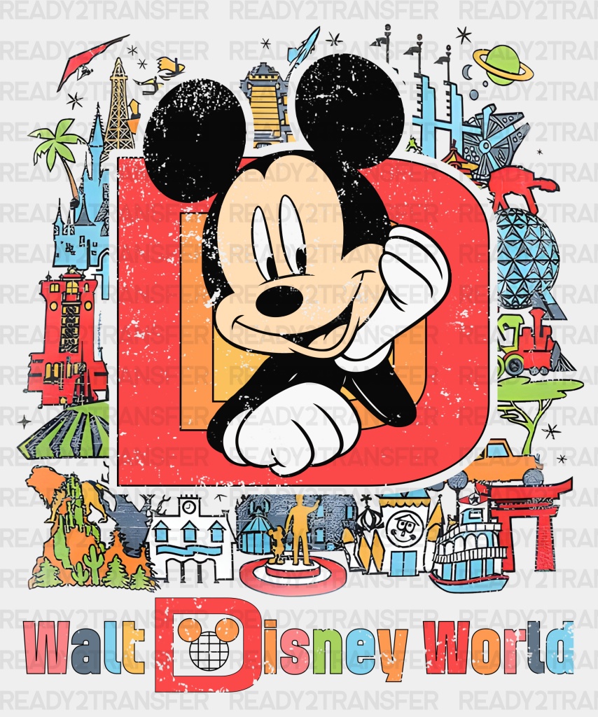 Mickey Walt Disney Tour Dtf Transfer