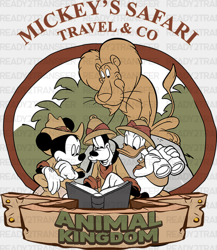 Mickey’s Safari Animal Kingdom Disney Dtf Transfer Adult Unisex - S & M (10’) / Black