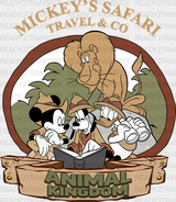 Mickey’s Safari Animal Kingdom Disney Dtf Transfer Adult Unisex - S & M (10’) / White