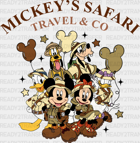 Mickey’s Safari Travel And Co - Halloween Dtf Transfer Adult Unisex S & M (10’’) / Dark Color