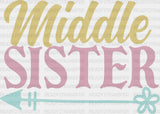 Middle Sister Colorful Design - Sisters Dtf Heat Transfer