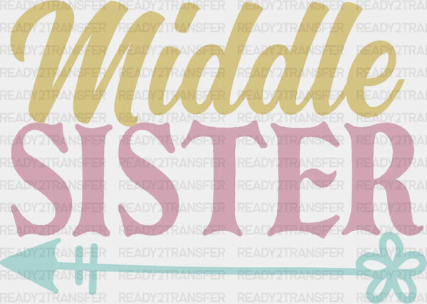 Middle Sister Colorful Design - Sisters DTF Heat Transfer