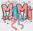 Mimi Ribbons Stars And Fireworks - 4th Of July DTF Transfer