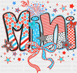Mini Ribbons Stars And Fireworks - 4th Of July DTF Transfer