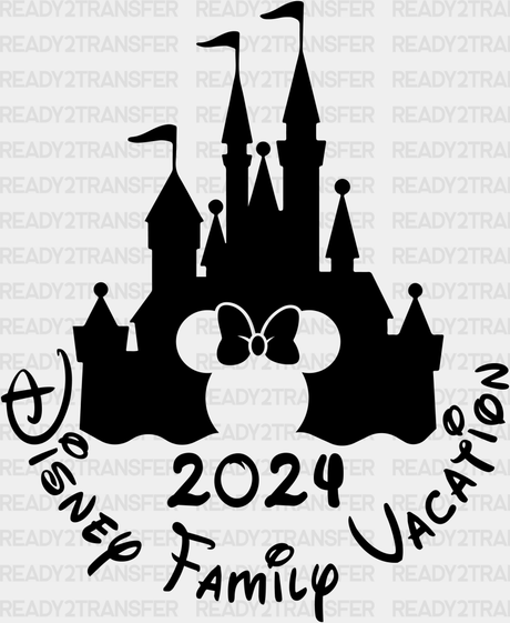 Minnie 2024 Disney Family Vacation Design - Dtf Transfer Adult Unisex S & M (10’) / Black