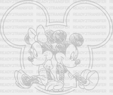 Minnie And Mickey Disney Dtf Transfer Adult Unisex - S & M (10’) / White