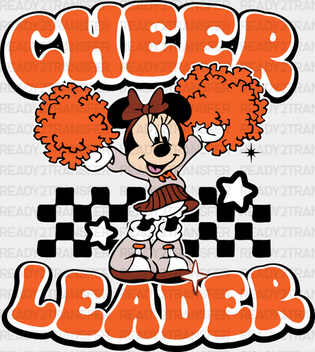 Minnie Cheerleader Design - Dtf Heat Transfer Adult Unisex S & M (10’’) / Black